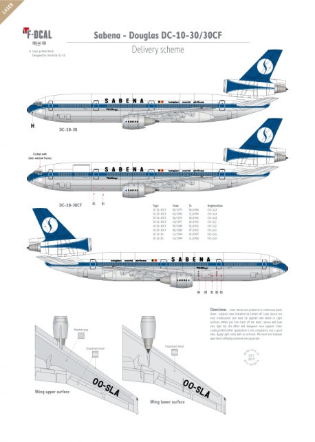 Sabena - Douglas DC-10-30 (Delivery scheme)