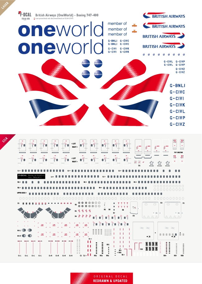 British Airways Oneworld Premium Boeing 747-400 Sticker 