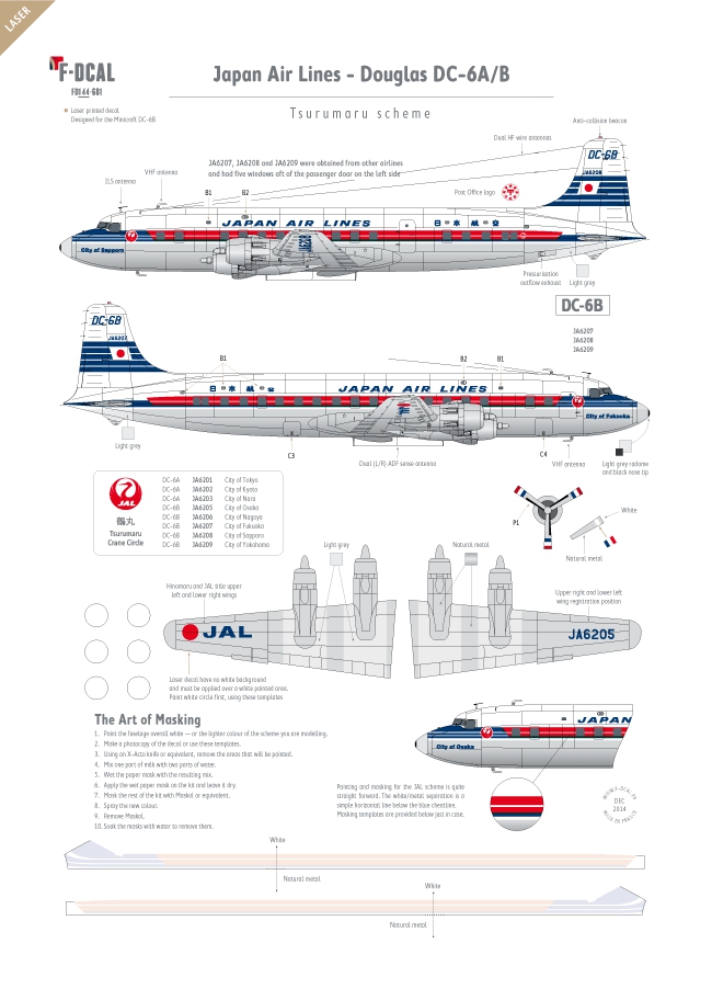 JAL DC-6 JA6206（DeAGOSTINI デアゴスティーニ 1/400 ダグラス