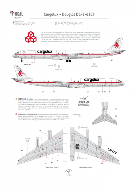 Cargolux - Douglas DC-8-63CF (Fenêtres occultées)