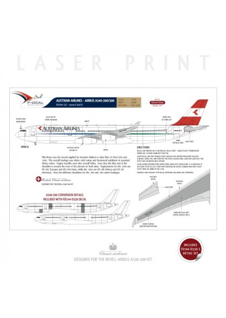 A340-500-600 Aufkleber Vorderseite A340 Vinyl-Aufkleber, A340